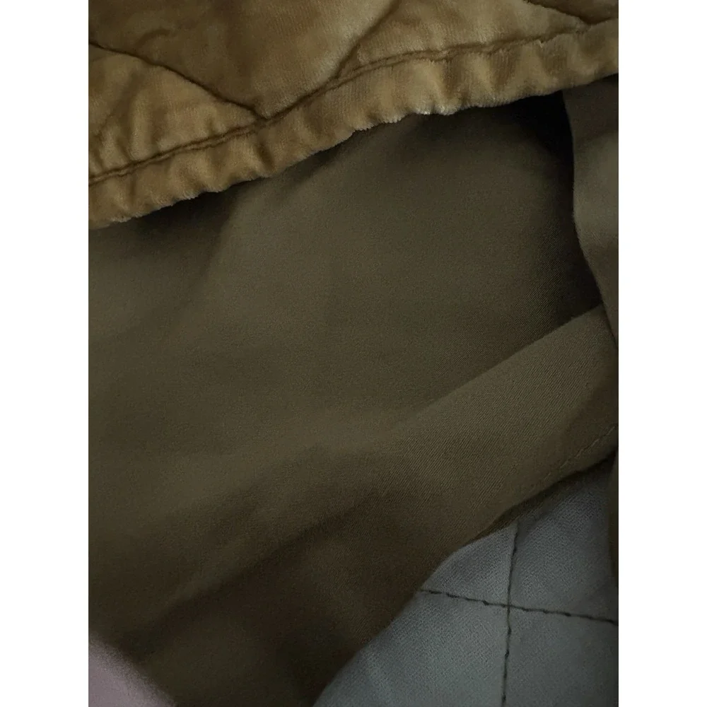 2 Pottery Barn Golden Brown Viscose Velvet King Pillow Shams